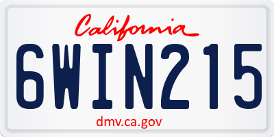 CA license plate 6WIN215