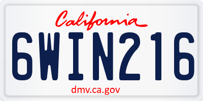 CA license plate 6WIN216