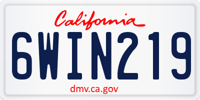 CA license plate 6WIN219