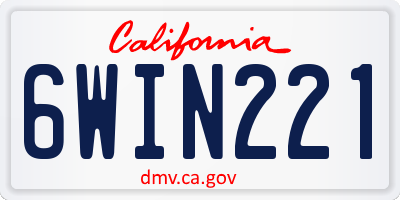 CA license plate 6WIN221