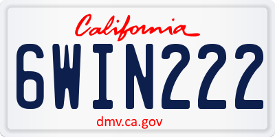 CA license plate 6WIN222