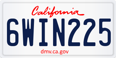 CA license plate 6WIN225