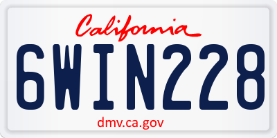CA license plate 6WIN228
