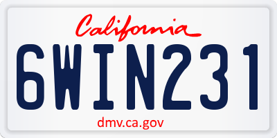 CA license plate 6WIN231