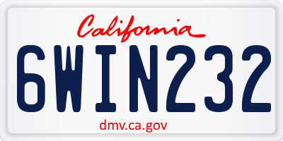 CA license plate 6WIN232