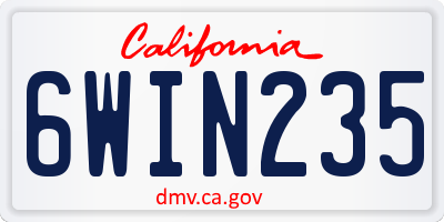 CA license plate 6WIN235