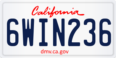 CA license plate 6WIN236