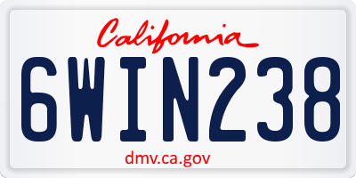 CA license plate 6WIN238
