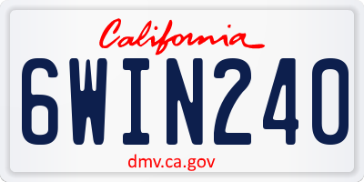 CA license plate 6WIN240
