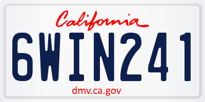 CA license plate 6WIN241
