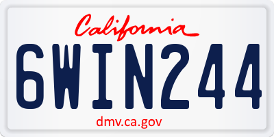 CA license plate 6WIN244