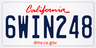 CA license plate 6WIN248