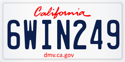 CA license plate 6WIN249