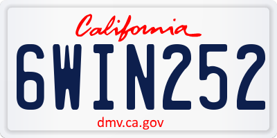 CA license plate 6WIN252