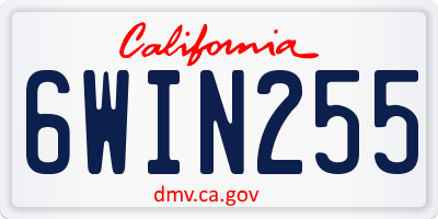 CA license plate 6WIN255