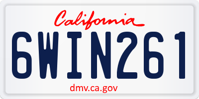 CA license plate 6WIN261