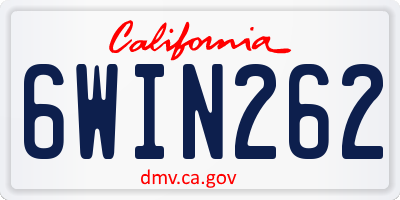 CA license plate 6WIN262