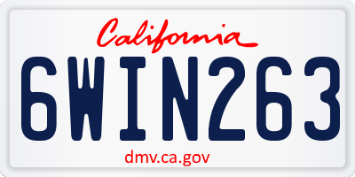 CA license plate 6WIN263