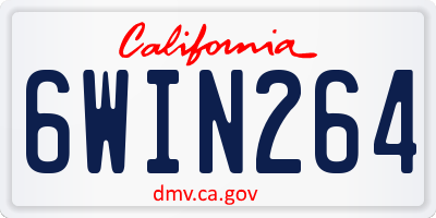 CA license plate 6WIN264