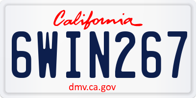CA license plate 6WIN267
