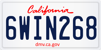 CA license plate 6WIN268