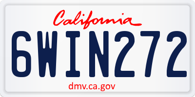 CA license plate 6WIN272
