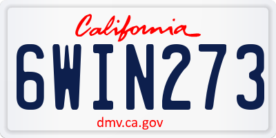 CA license plate 6WIN273