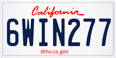 CA license plate 6WIN277