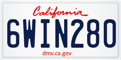 CA license plate 6WIN280