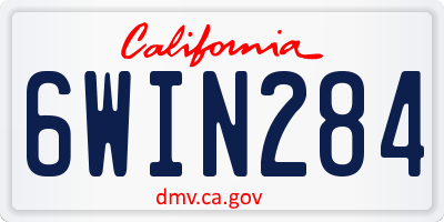 CA license plate 6WIN284