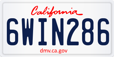 CA license plate 6WIN286