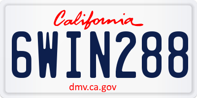 CA license plate 6WIN288