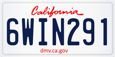 CA license plate 6WIN291