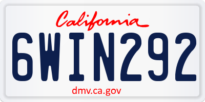 CA license plate 6WIN292