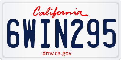 CA license plate 6WIN295