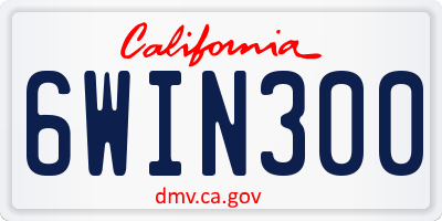 CA license plate 6WIN300