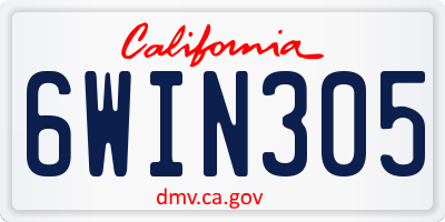 CA license plate 6WIN305