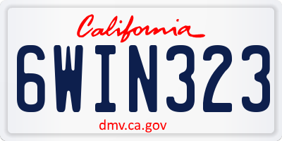 CA license plate 6WIN323