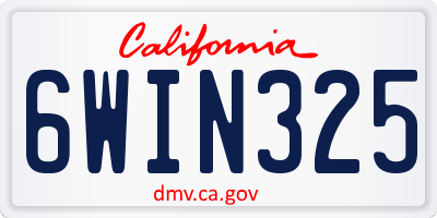 CA license plate 6WIN325