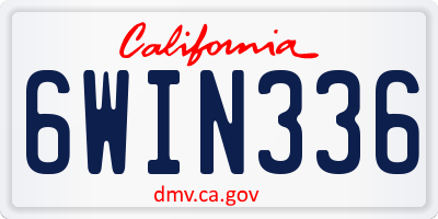 CA license plate 6WIN336
