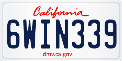 CA license plate 6WIN339