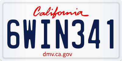 CA license plate 6WIN341