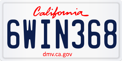CA license plate 6WIN368