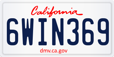 CA license plate 6WIN369