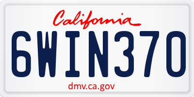 CA license plate 6WIN370