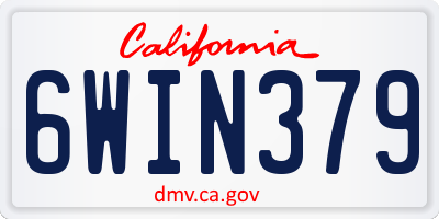 CA license plate 6WIN379