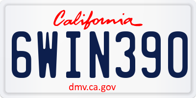 CA license plate 6WIN390