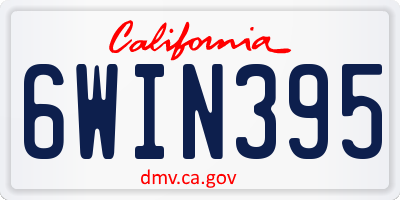 CA license plate 6WIN395