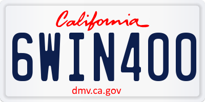 CA license plate 6WIN400