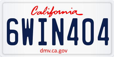 CA license plate 6WIN404
